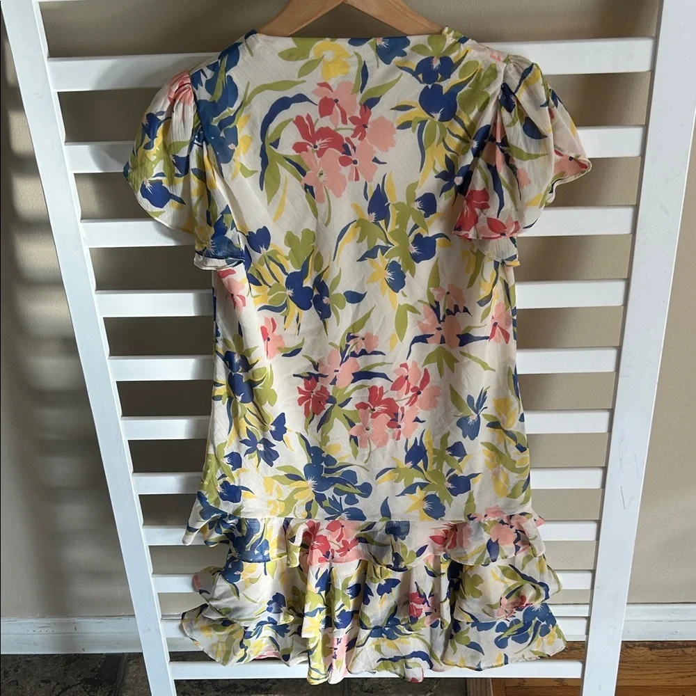 Ralph Lauren Floral Colorful Georgette Drop-Waist Dress Size 4 - Picture 4 of 14